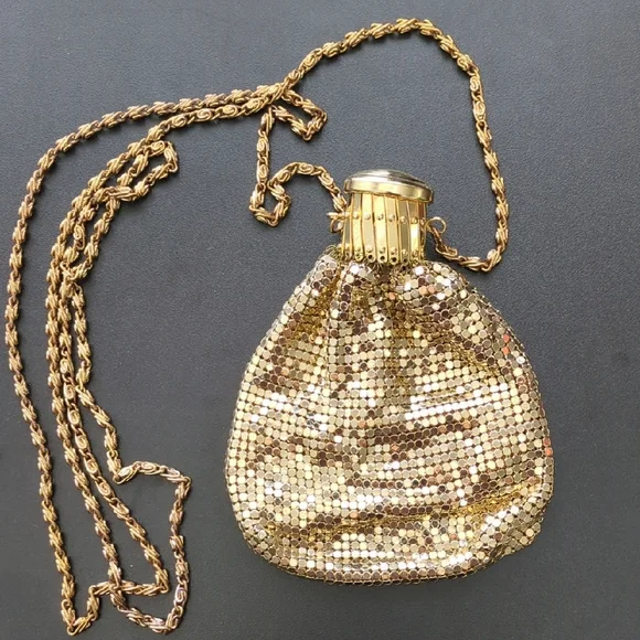 Vintage Whiting & Davis Gold Mesh Expandable Bag - Picture 2 of 12